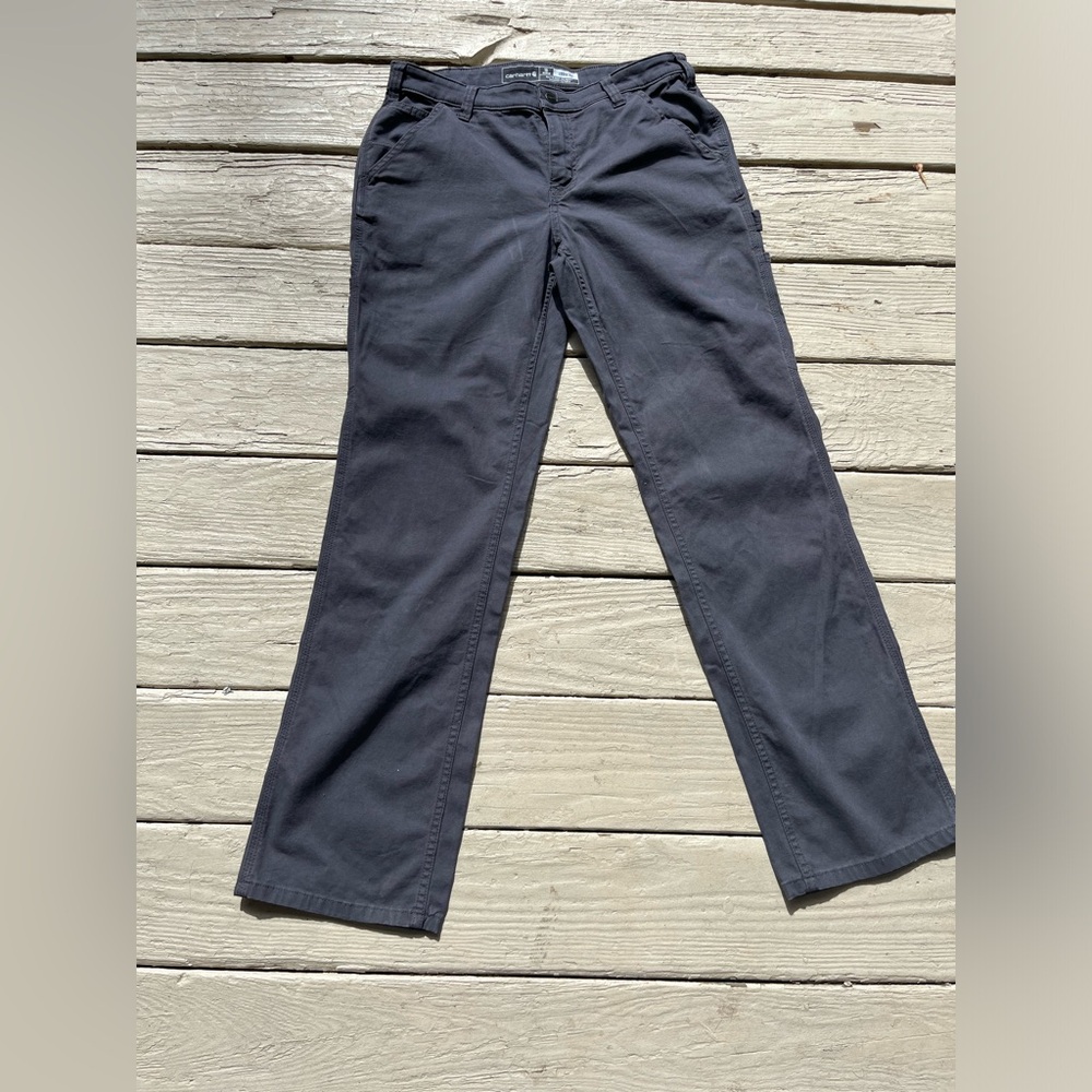 Carthartt Womens loose fit size 10 canvas work pants gray new with tags